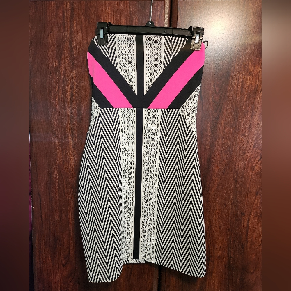Express strapless print dress